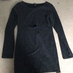 Gray Dress with Cutout